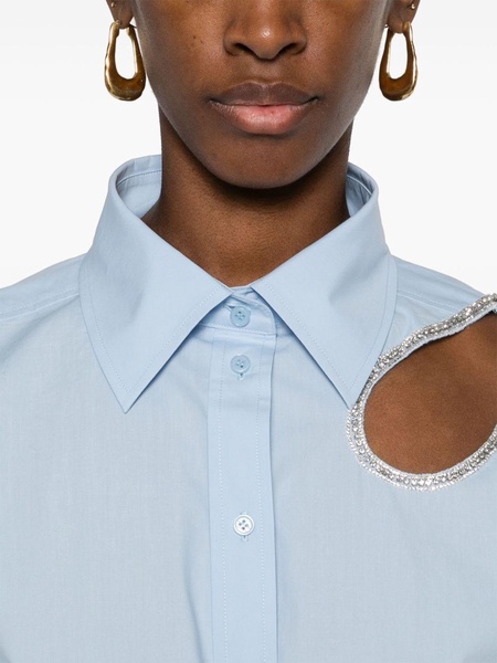 rhinestone-trim cotton shirt 