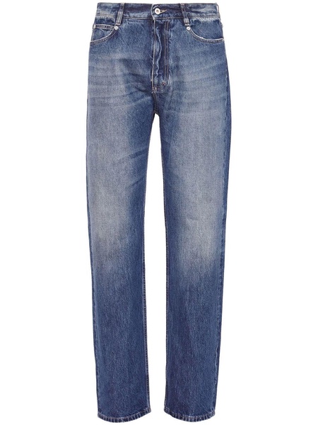 straight-leg denim trousers