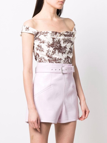 belted structured shorts