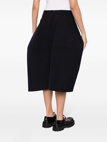 panelled wool midi skirt