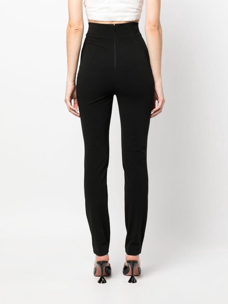 high-waisted stretch-cotton trousers