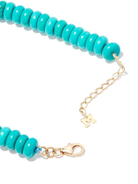 14kt yellow gold turquoise diamond beaded bracelet