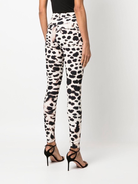 animal-print high-waist leggings