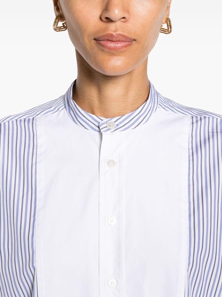 halo-stripe panelled cotton shirt