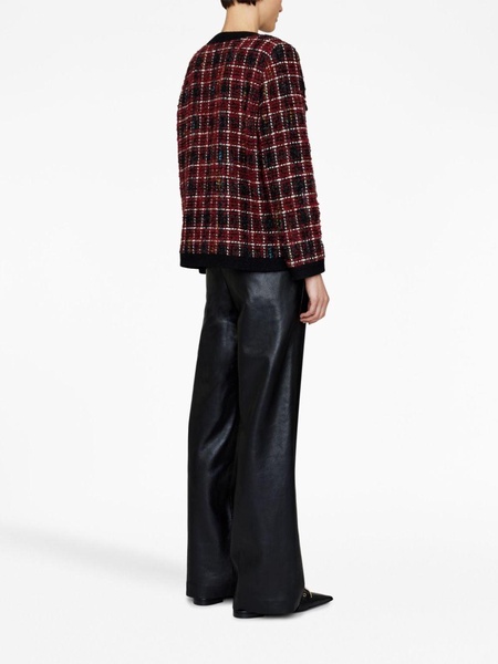 wide-leg recycled-leather trousers