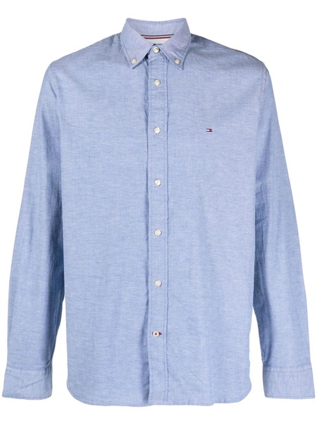 logo-embroidered oxford shirt