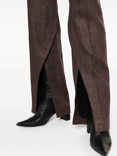 Newport pleated flared trousers