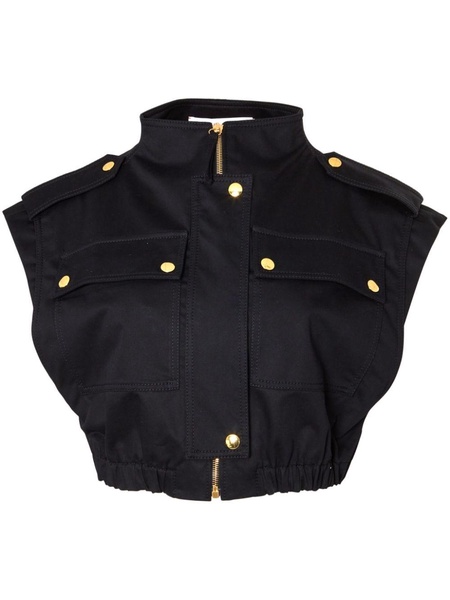 zip-up cropped cargo gilet