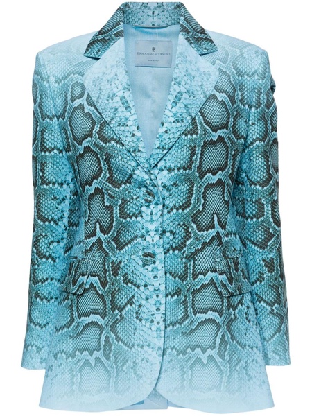 snakeskin-print single-breasted blazer