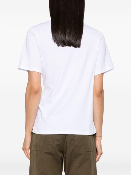 inverted-pleats cotton T-shirt