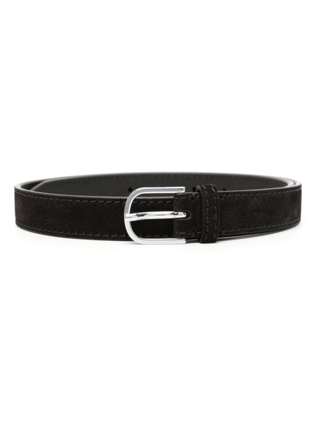 logo-engraved suede belt