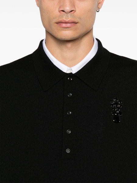 crystal-embellished polo shirt