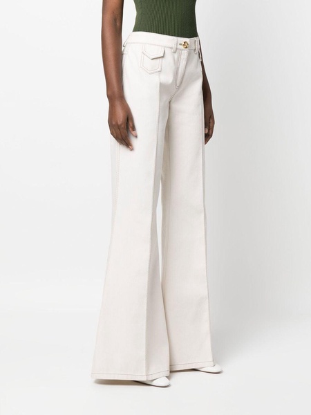 wide-leg flared trousers