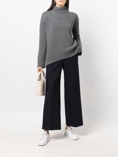 roll-neck rib-trimmed jumper