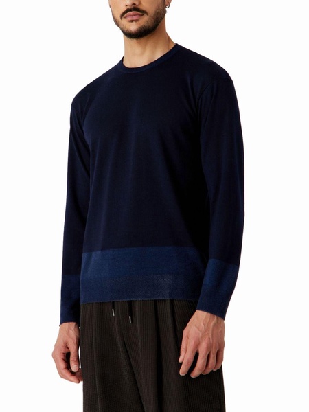 crew-neck stripe-pattern jumper