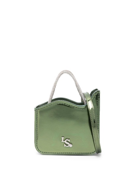 Ivy crystal-handles faux-leather mini bag