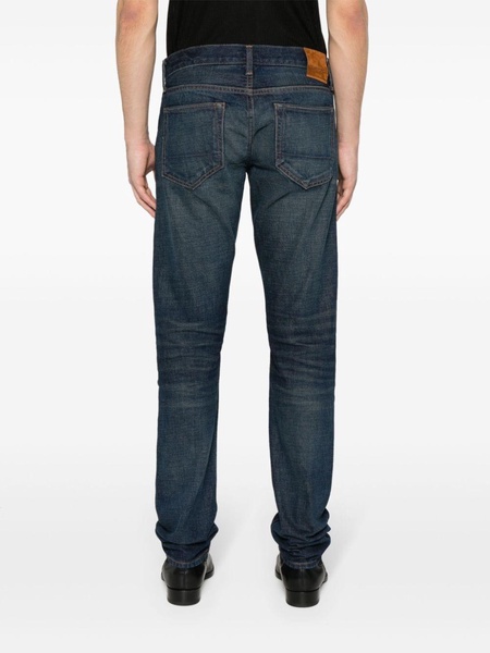 mid-rise slim-fit jeans