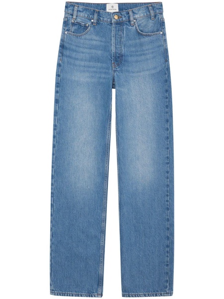 mid-wash wide-leg jeans