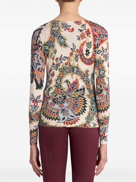 paisley-print knitted top