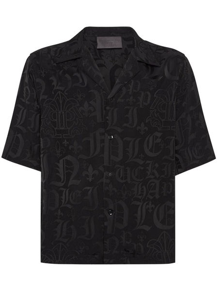 monogram jacquart short-sleeve shirt