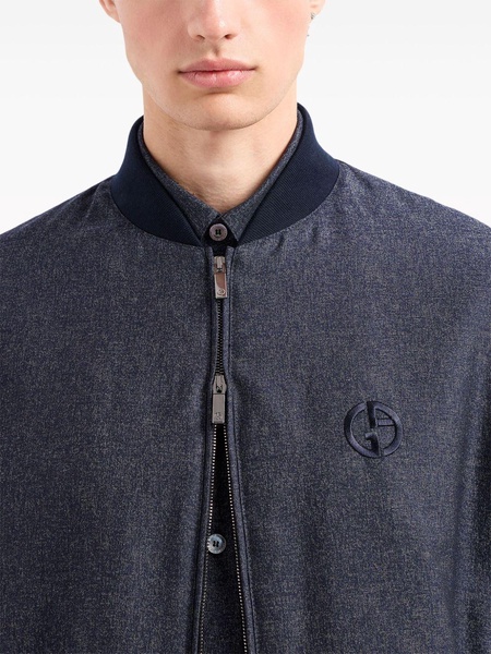 logo-embroidered bomber jacket