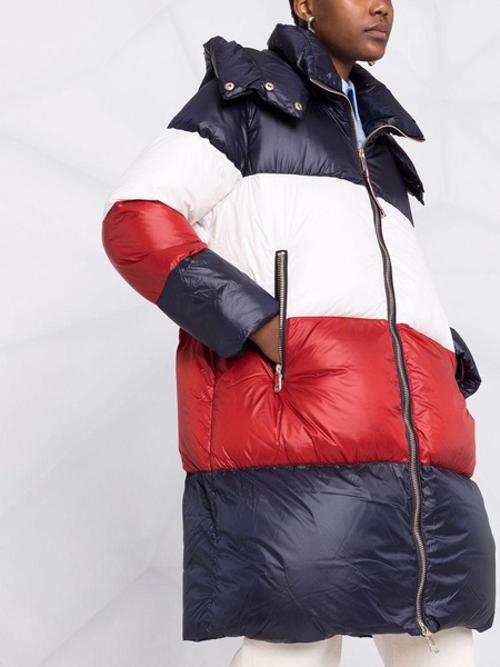 colour-block puffer coat