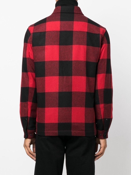 plaid check-print shirt jacket