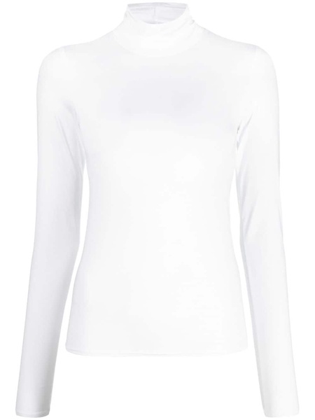 roll-neck stretch-jersey blouse