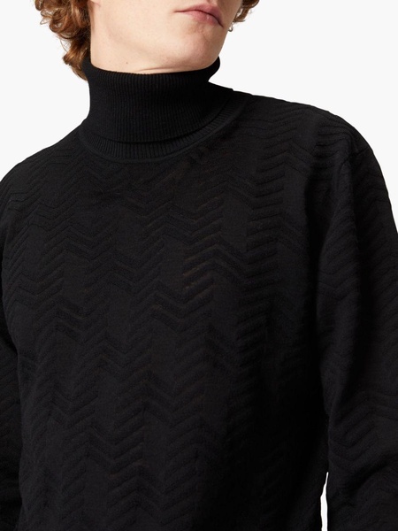 chevron roll-neck jumper