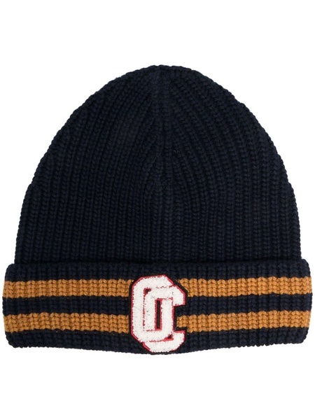 logo-patch knitted beanie