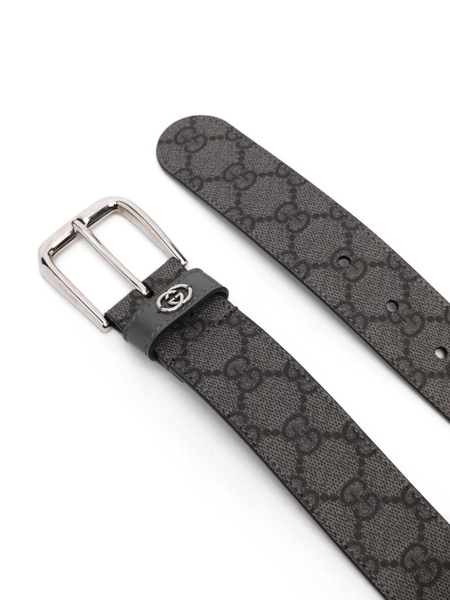 Grey Interlocking G Canvas Belt