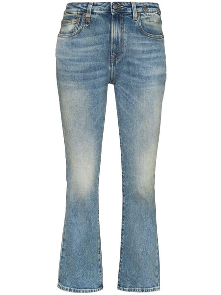 mid-rise flared jeans