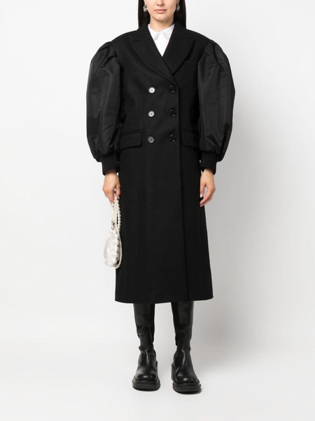 double-breasted wool-blend coat