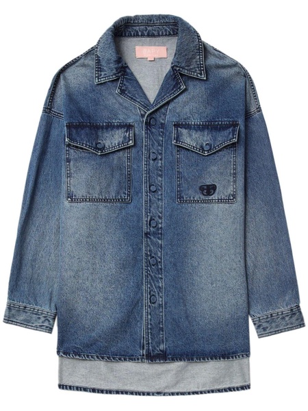 Ape-embroidered denim shirt