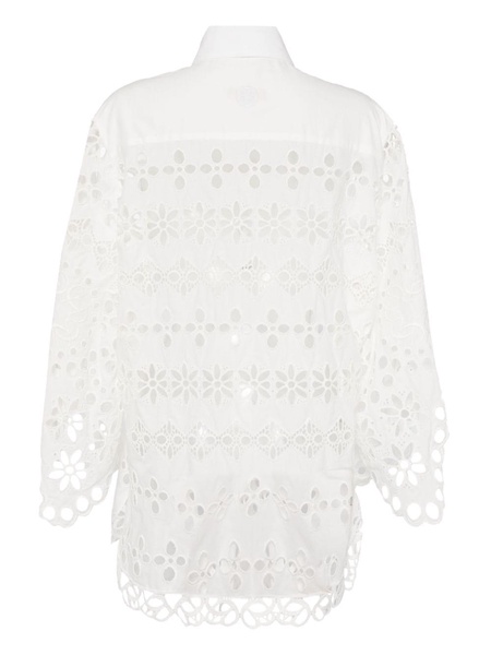 Lace Embroidered Cotton Shirt