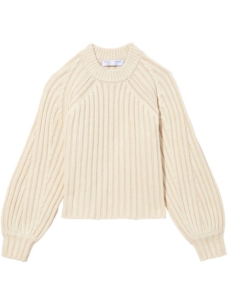 plaited rib crewneck jumper