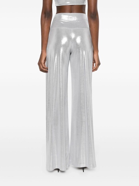 metallic flared trousers