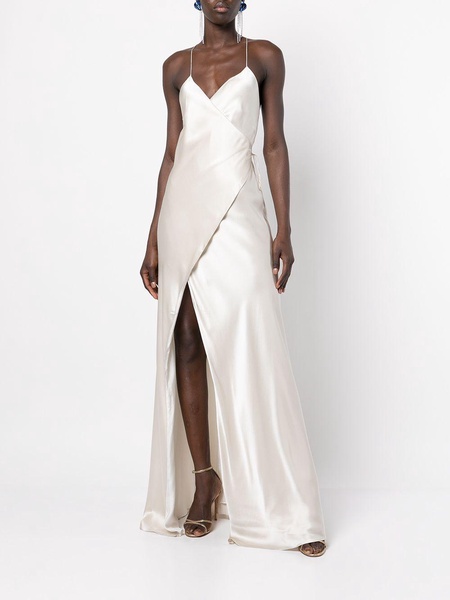 wrap silk gown