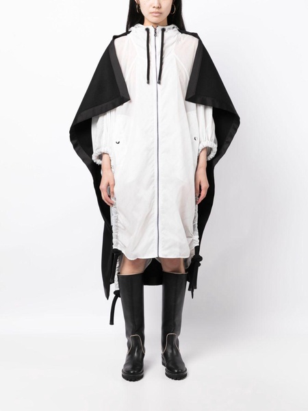 slouch-hood cape-design coat 