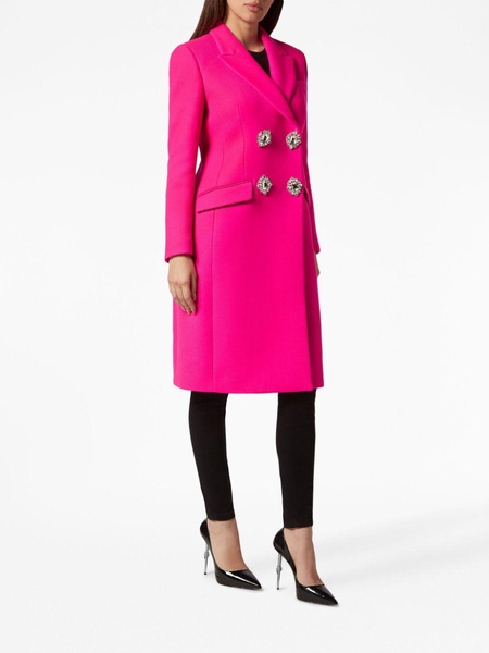 crystal-embellished wool coat