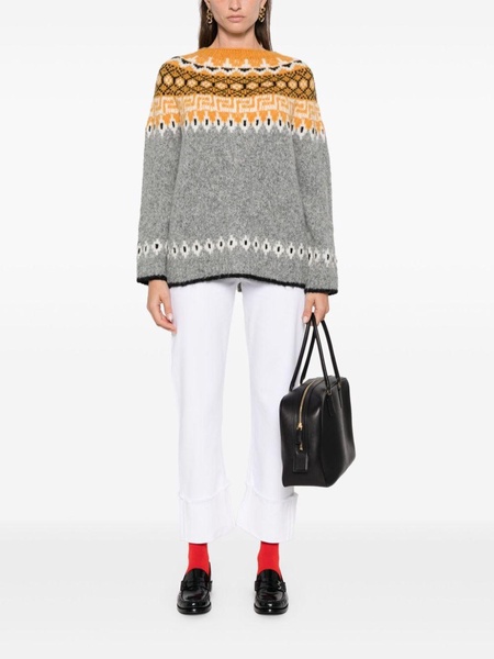 patterned-jacquard sweater