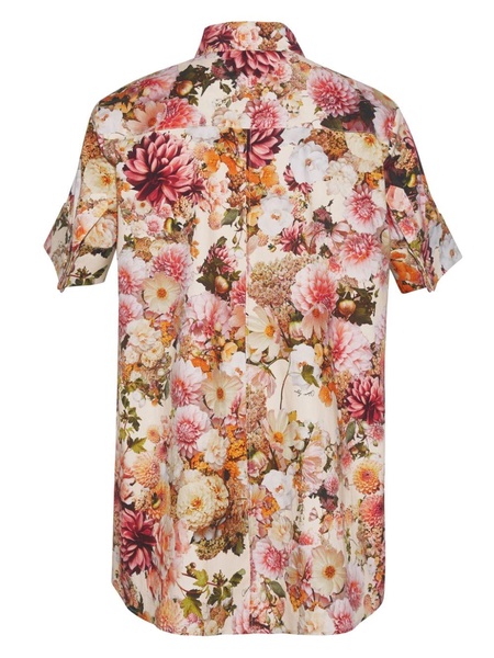 floral-print trapeze shirt