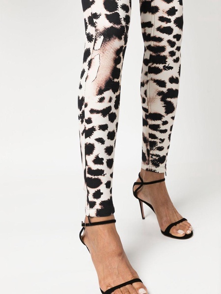 animal-print high-waist leggings