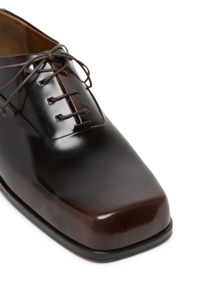 panelled patent-leather oxford shoes