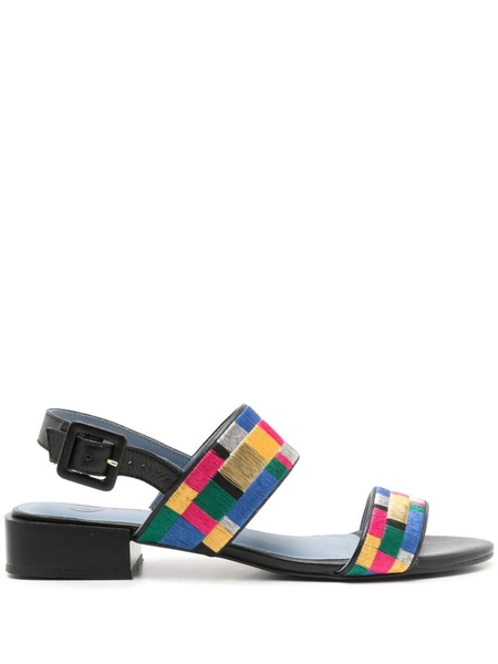 colour-block leather sandals