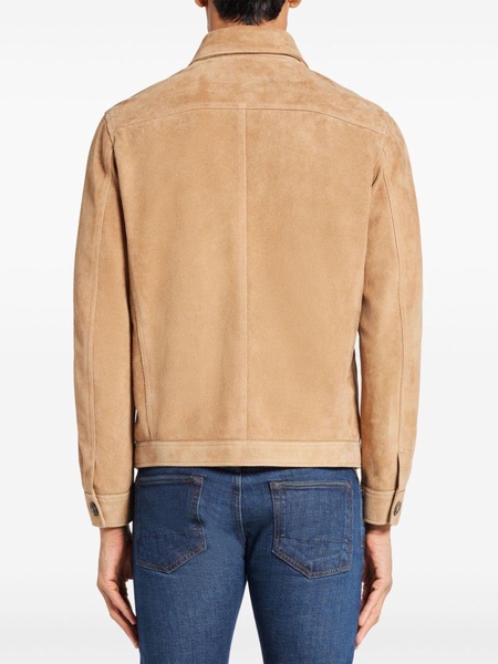 classic-collar suede jacket