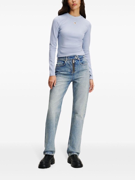 high-rise straight-leg jeans