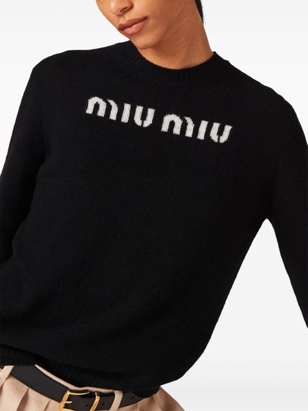 logo-jacquard cashmere jumper