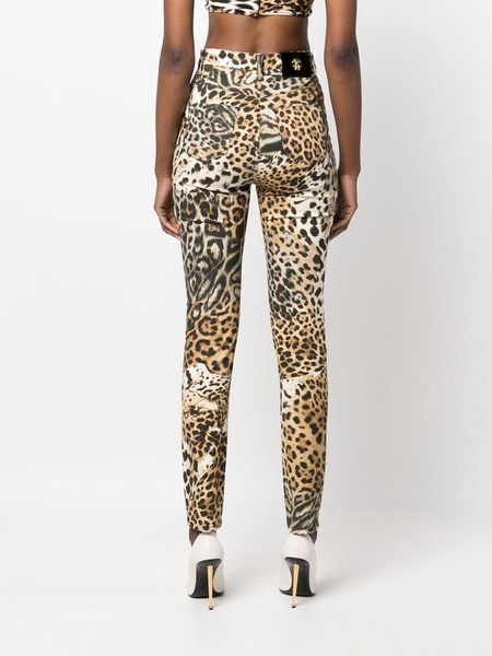 leopard-print tapered-leg trousers 