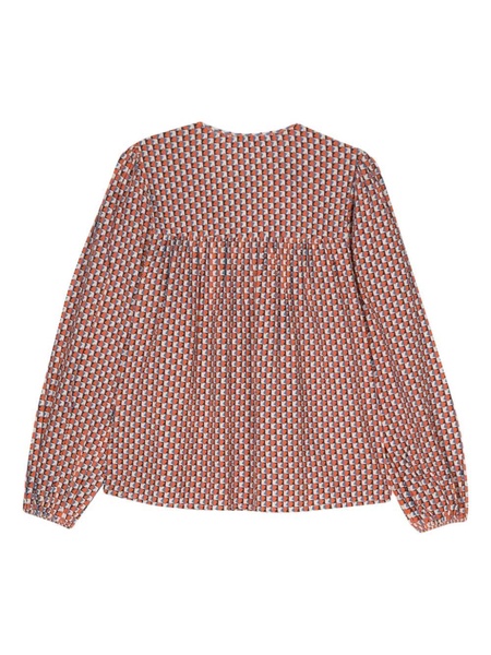 graphic-print cotton blouse